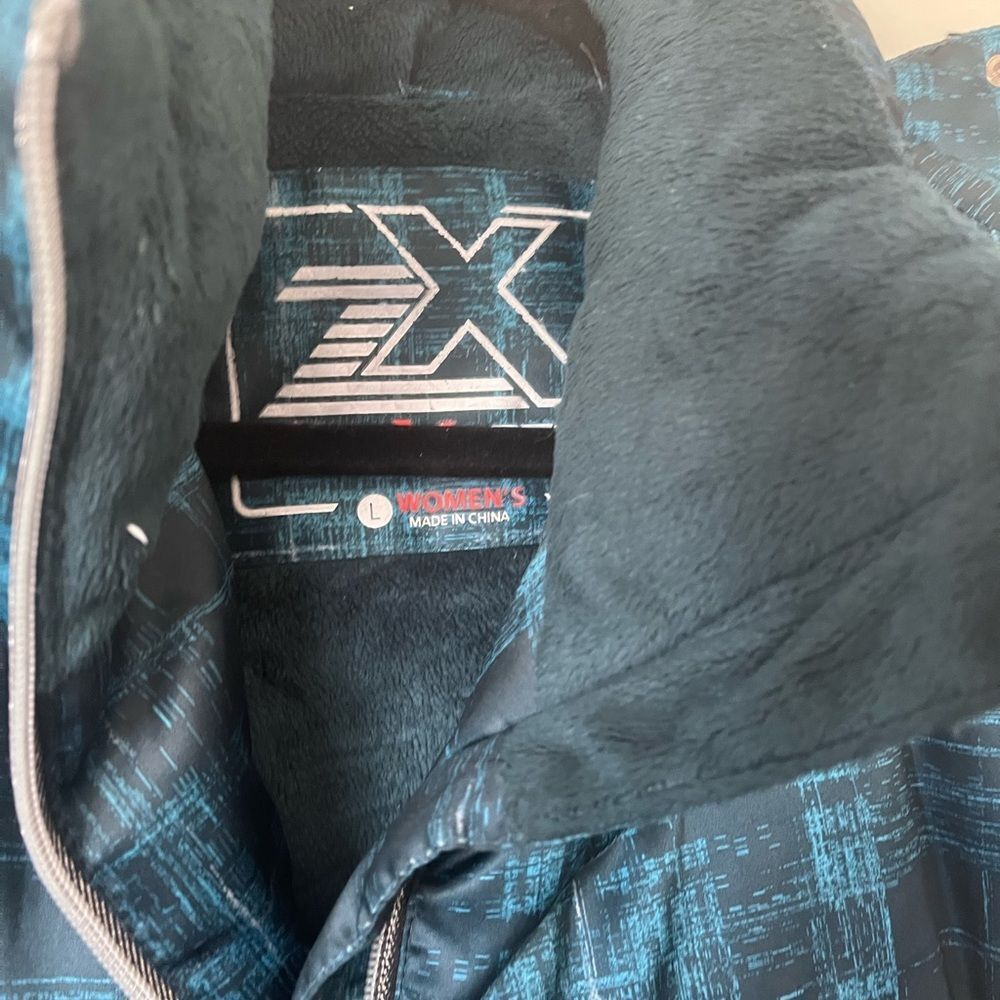 ZeroXposur Women's Puffer Jacket Teal & Black Plaid Zip Up Size L - Picture 4 of 10